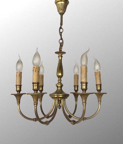 Gilt bronze arm chandelier - gilt,