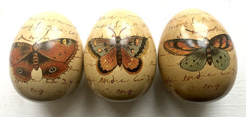 Emu eggs with painted - eggs,