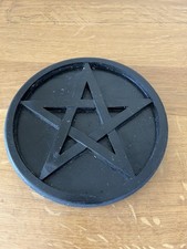 Black Wooden Pentacle Altar Occult Pagan Witchcraft Pentagram Altar Tile