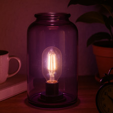 Classic Jar Lamp – Light Purple | Battery Operated Vintage LED Night Light (M-L)