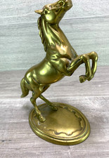 Vintage large solid Brass Horse Statue Rearing  Position Heavy 26cm tall stand