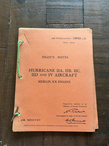 Pilot notes hurricane - notes, iia