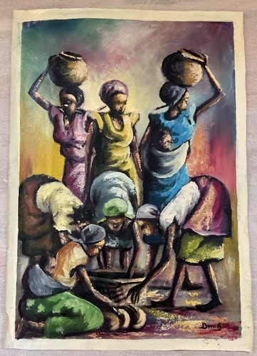 Original african painting with - african,