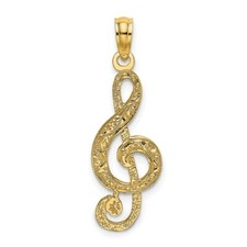 14K Yellow Gold Clef Note