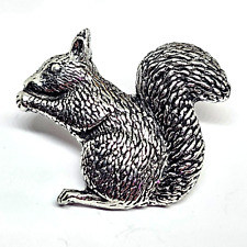 Squirrel Pin Badge Pewter Cute