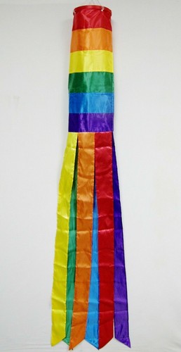 Rainbow windsock feet - rainbow, porch
