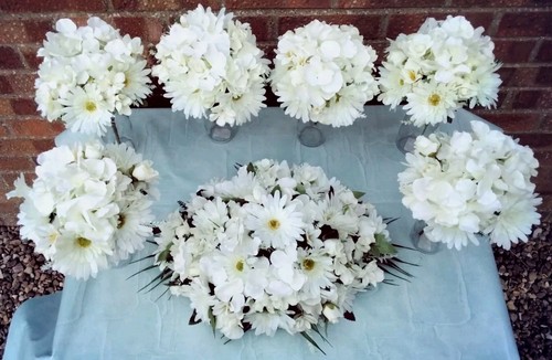 White floral wedding - white,