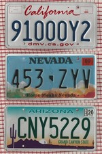 JOB LOT SET 3 AMERICAN LICENSE