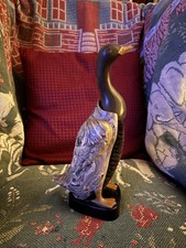 Vintage 1950's Duck Clothes Brush Real Hair Grey Marble Plastic