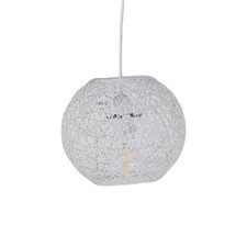 Ceiling Light Shade White Rattan Wicker 20cm Boho Abaca Pendant Lampshade