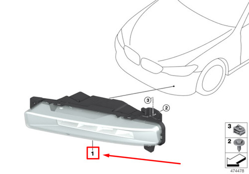 Bmw g30 front right led - front, fog