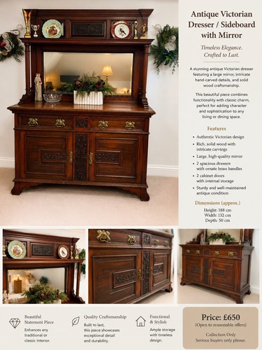 Antique sideboard dresser - antique, sideboard/dresser