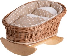 Wicker Doll Cradle Bed with