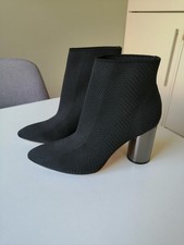 Zara Women Black Sock Style Boots Size 5 /EU 38