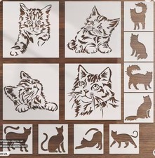 11 cat stencils reusable