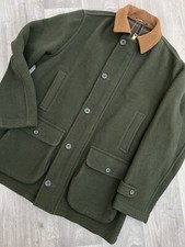 Mens Montgomery England Coat Green UK 40 Wool Cashmere Blend Zip Up Warm 