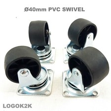 4 x Heavy Duty 40mm Black PVC