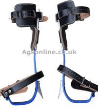 Steel Tree Climbing Spikes Spurs Gaffs Adjustable Shanks Leather Comfort Pads