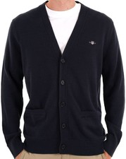 Gant Cotton Knit Cardigan Navy Blue
