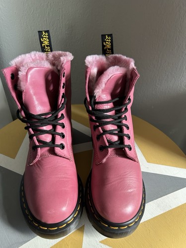 Martens pink serena fur - martens,