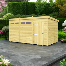 Total Sheds Pent Security Shed  Pressure Treated Tanalised Shed Free Delivery