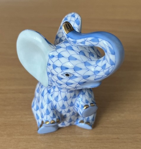 Herend baby elephant blue - herend,