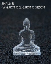 Buddha Statues Concentration Style White Crystal Figurine Car Dashboard Decor