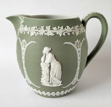 Wedgwood Jasperware Green Jug Antique 