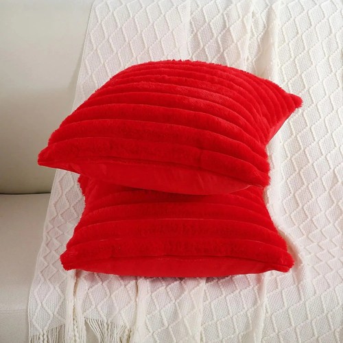 Faux rabbit fur cushion - fur, cover