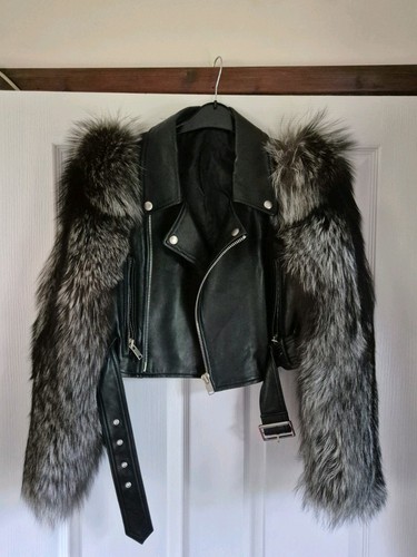 Cropped black leather - leather, jacket