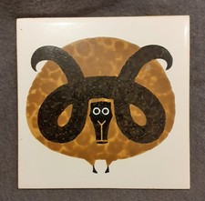 RARE Vintage Kenneth Townsend Ceramic Ram # 22 Tile Menagerie Series