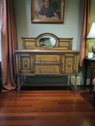 Antique oak sideboard with - antique,