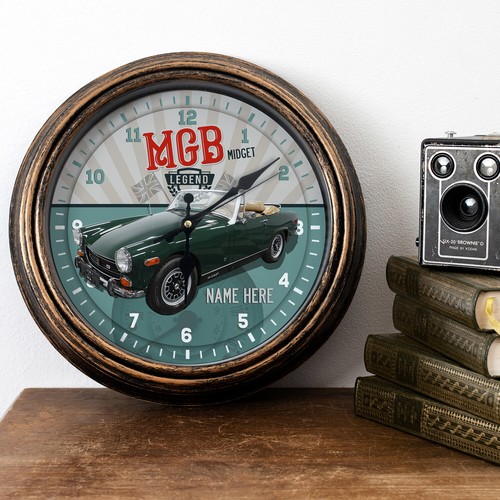Personalised car clock mgb - personalised,