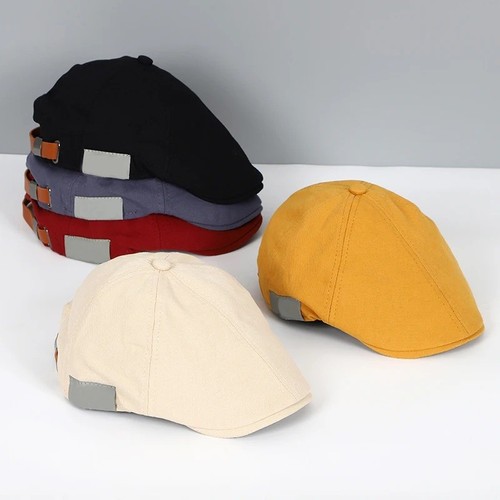 Cotton newsboy cap men - cotton, flat