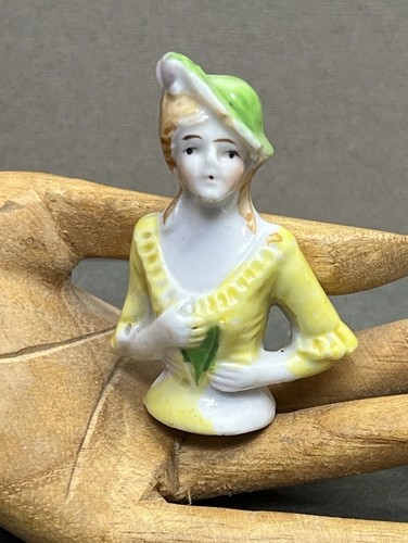 Vintage porcelain half doll - porcelain,