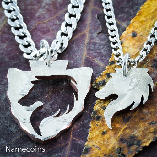 Wolf arrowhead necklaces - wolf,