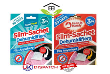 3 X Slim-Sachet Small Space Dehumidifier-Cars Drawers Gym-Bags Fits Anywhere