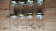 8 Vintage Genuine Kilner Dual Purpose 2lb Jars metal seal, screw top, wide neck