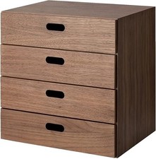 Muji Stacking Chest 4 Drawers  Veneer W14.6×D11×H14.6 inch Natural Japan F/S