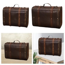Wooden Vintage Style Suitcase Decor Wood Chest Old Fashioned Chest