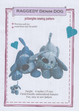 RAGGEDY DENIM DOG~TOY SEWING PATTERN/INSTRUCTIONS