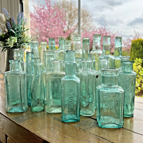 Mixed clear aqua green glass - mixed,