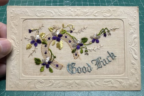 Ww1 silk postcard good luck - ww1,
