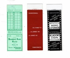 3 Old Bryant  May 1930s without Strikers Bookmatch Covers Berkeley Cinema etc