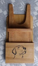 Solid OAK Wellington Boot Remover and Holder with Dog's Head