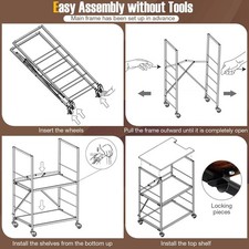 Foldable tier rolling - foldable, 3-tier