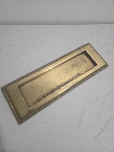 Vintage brass letter - brass, plate