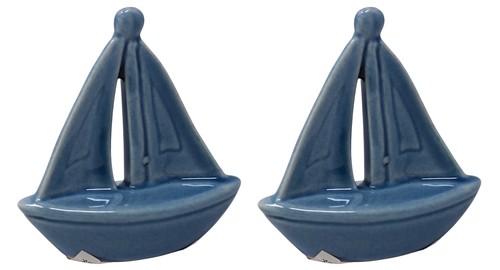 Blue ceramic sailboat - blue,