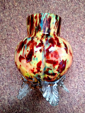 Lovely Old Glass Vase On Feet