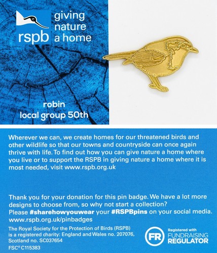 Rspb pin badge special - badge, gnah